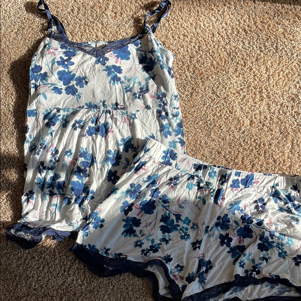 Floral Satin Pajama Set